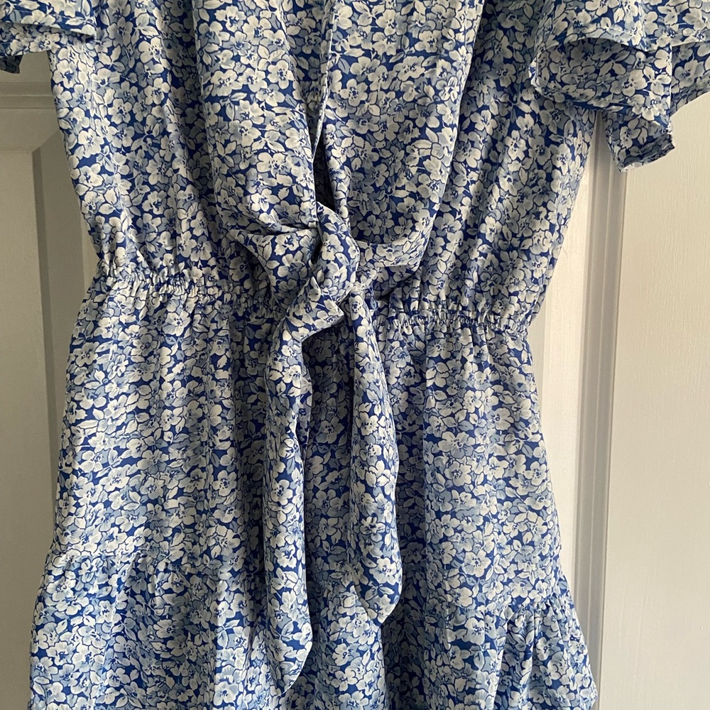 Petal & Pup Blue Floral Mini Dress - Picture 2 of 5